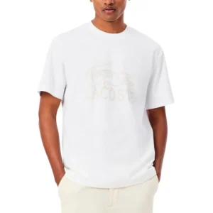 Remera Lacoste beige Estampada